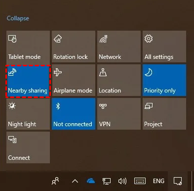 nearby sharing button