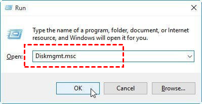 Open Disk Management from Run